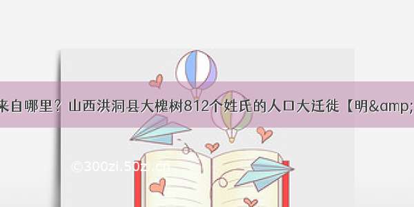 我们的祖先来自哪里？山西洪洞县大槐树812个姓氏的人口大迁徙【明&#183;洪武】