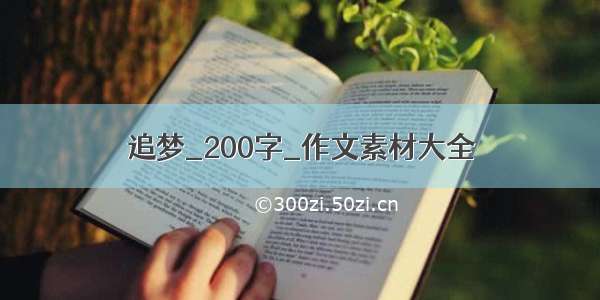 追梦_200字_作文素材大全