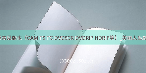 电影常见版本（CAM TS TC DVDSCR DVDRIP HDRIP等）_美丽人生股份...