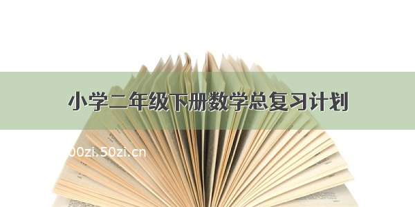 小学二年级下册数学总复习计划