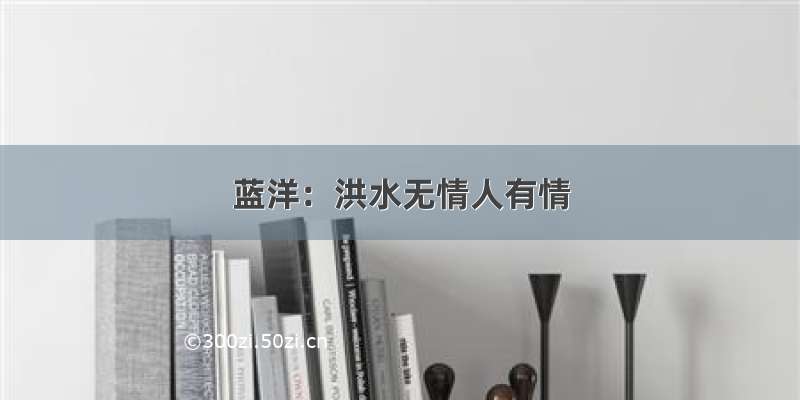 蓝洋：洪水无情人有情