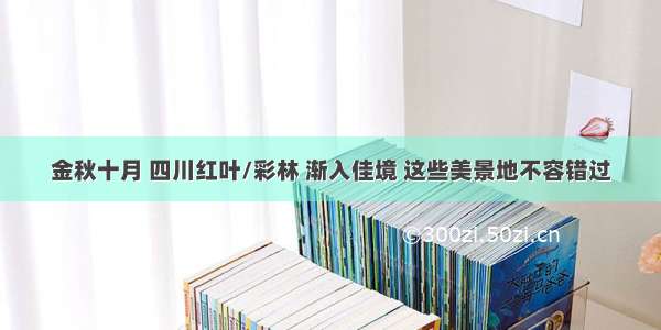 金秋十月 四川红叶/彩林 渐入佳境 这些美景地不容错过