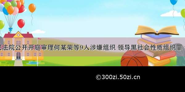 楚雄市人民法院公开开庭审理何某荣等9人涉嫌组织 领导黑社会性质组织罪 参加黑社会