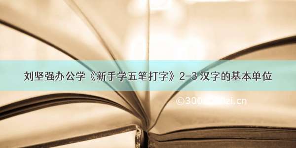 刘坚强办公学《新手学五笔打字》2-3 汉字的基本单位