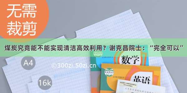 煤炭究竟能不能实现清洁高效利用？谢克昌院士：“完全可以”