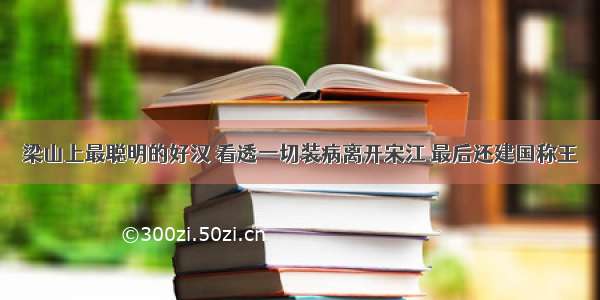 梁山上最聪明的好汉 看透一切装病离开宋江 最后还建国称王