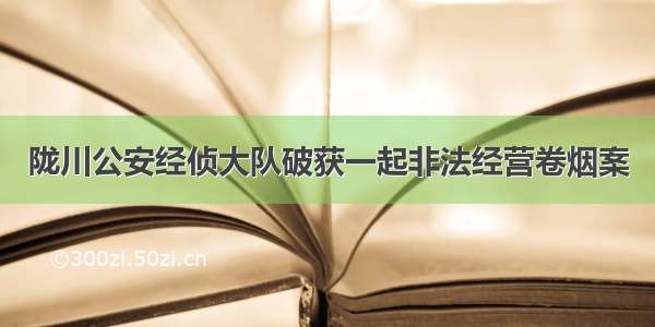 陇川公安经侦大队破获一起非法经营卷烟案