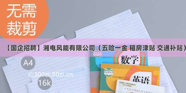 【国企招聘】湘电风能有限公司（五险一金 租房津贴 交通补贴）