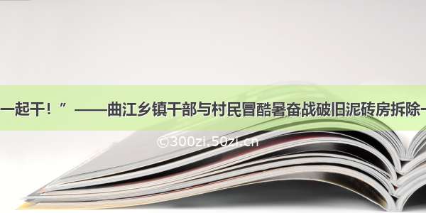 “咱们一起干！”——曲江乡镇干部与村民冒酷暑奋战破旧泥砖房拆除一线见闻