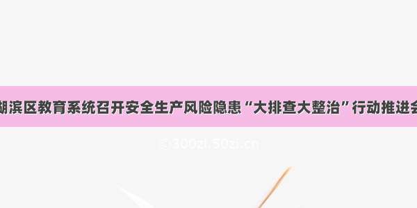 湖滨区教育系统召开安全生产风险隐患“大排查大整治”行动推进会