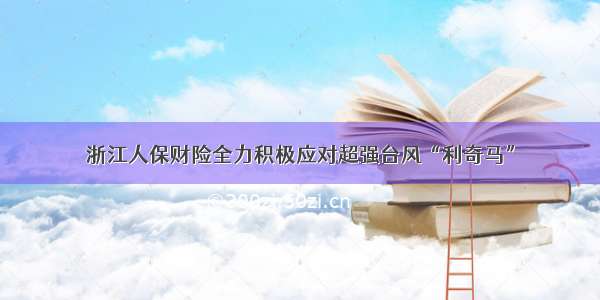 浙江人保财险全力积极应对超强台风“利奇马”