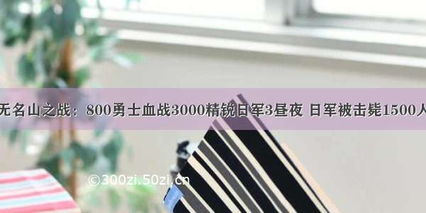 无名山之战：800勇士血战3000精锐日军3昼夜 日军被击毙1500人