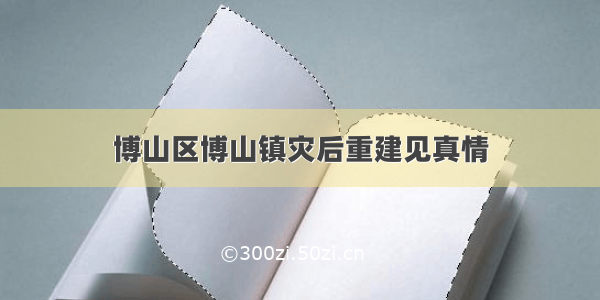 博山区博山镇灾后重建见真情