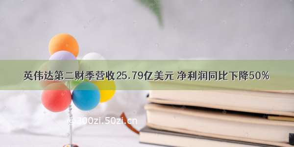 英伟达第二财季营收25.79亿美元 净利润同比下降50%