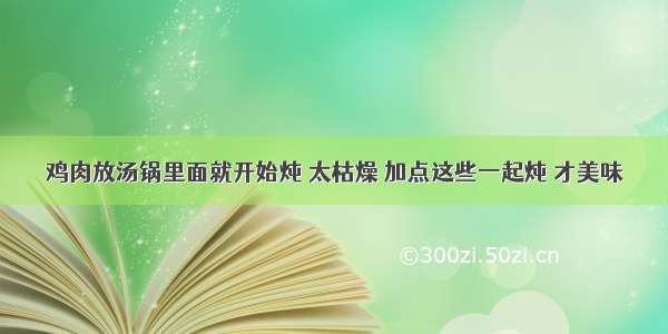 鸡肉放汤锅里面就开始炖 太枯燥 加点这些一起炖 才美味