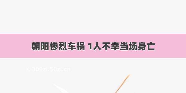 朝阳惨烈车祸 1人不幸当场身亡