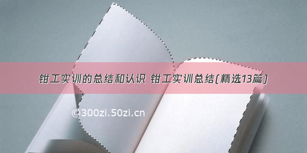 钳工实训的总结和认识 钳工实训总结(精选13篇)