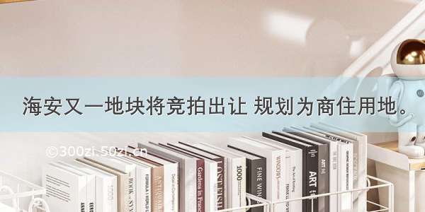 海安又一地块将竞拍出让 规划为商住用地。