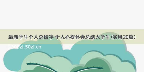 最新学生个人总结字 个人心得体会总结大学生(实用20篇)