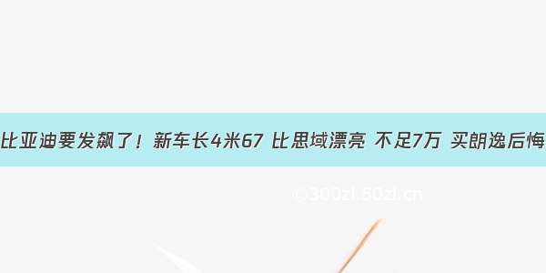 比亚迪要发飙了！新车长4米67 比思域漂亮 不足7万 买朗逸后悔