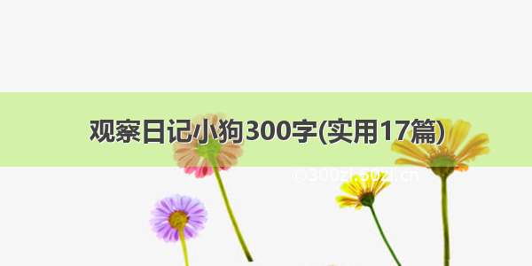 观察日记小狗300字(实用17篇)