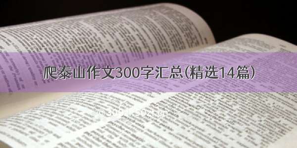 爬泰山作文300字汇总(精选14篇)