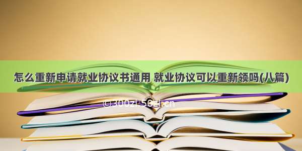 怎么重新申请就业协议书通用 就业协议可以重新领吗(八篇)