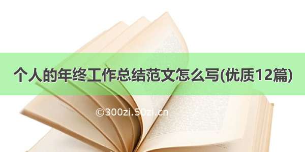 个人的年终工作总结范文怎么写(优质12篇)