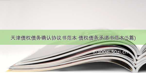 天津债权债务确认协议书范本 债权债务承诺书范本(5篇)