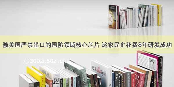 被美国严禁出口的国防领域核心芯片 这家民企花费8年研发成功