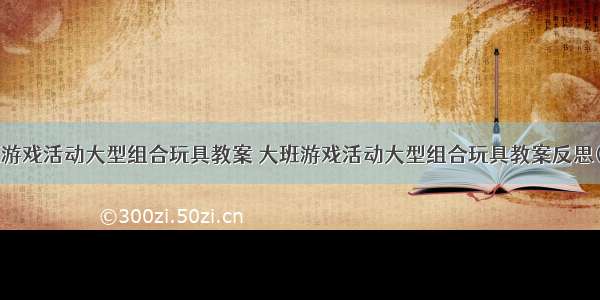 大班游戏活动大型组合玩具教案 大班游戏活动大型组合玩具教案反思(8篇)