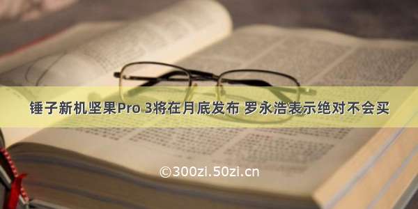 锤子新机坚果Pro 3将在月底发布 罗永浩表示绝对不会买