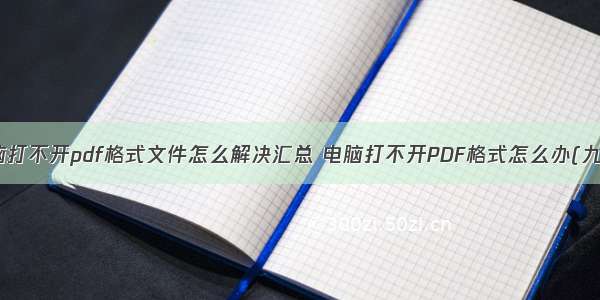 电脑打不开pdf格式文件怎么解决汇总 电脑打不开PDF格式怎么办(九篇)