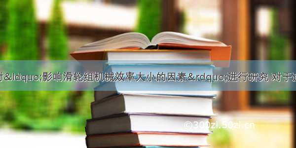 某兴趣小组决定对&ldquo;影响滑轮组机械效率大小的因素&rdquo;进行研究 对于这个问题 他们提出