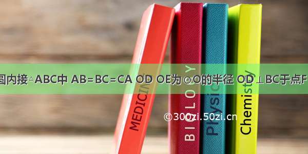 （1）如图1 圆内接△ABC中 AB=BC=CA OD OE为⊙O的半径 OD⊥BC于点F OE⊥AC于点G