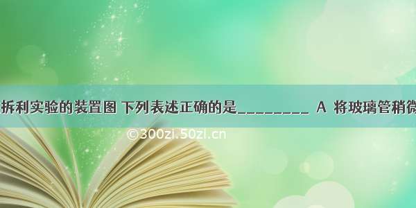 如图为托里拆利实验的装置图 下列表述正确的是________．A．将玻璃管稍微倾斜 管内