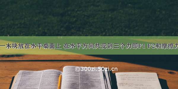 如图所示 一木块放在水平桌面上 在水平方向共受到三个力即F1 F2和摩擦力的作用 木