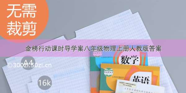 金榜行动课时导学案八年级物理上册人教版答案