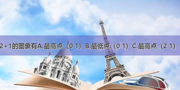 二次函数y=2x2+1的图象有A.最高点（0 1）B.最低点（0 1）C.最高点（2 1）D.最低点（2 1）