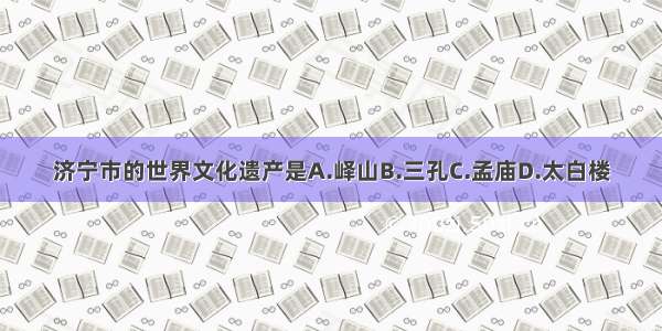 济宁市的世界文化遗产是A.峄山B.三孔C.孟庙D.太白楼