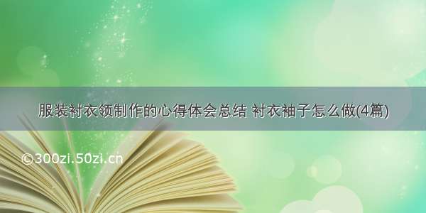 服装衬衣领制作的心得体会总结 衬衣袖子怎么做(4篇)