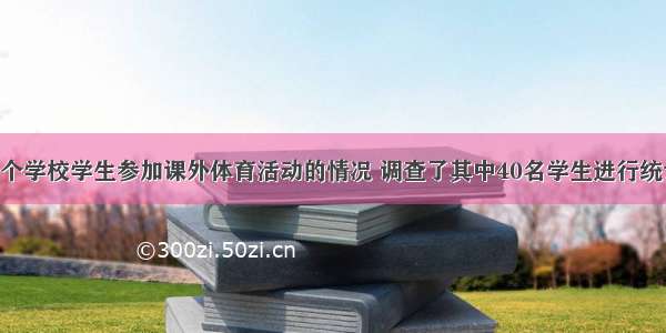 为了考察一个学校学生参加课外体育活动的情况 调查了其中40名学生进行统计 下列说法