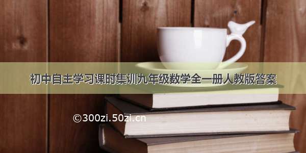 初中自主学习课时集训九年级数学全一册人教版答案