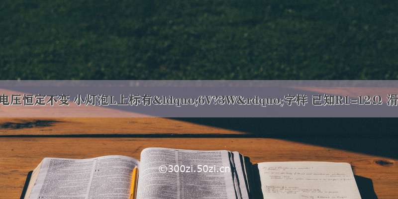 如图所示 电源电压恒定不变 小灯泡L上标有“6V?3W”字样 已知R1=12Ω 滑动变阻器R