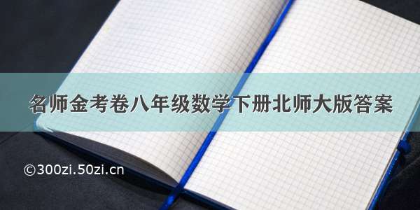 名师金考卷八年级数学下册北师大版答案