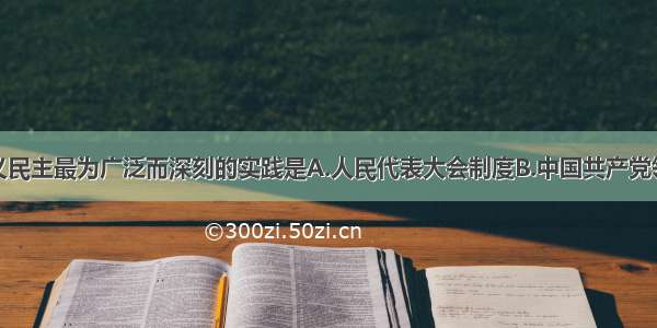 我国社会主义民主最为广泛而深刻的实践是A.人民代表大会制度B.中国共产党领导的多党合