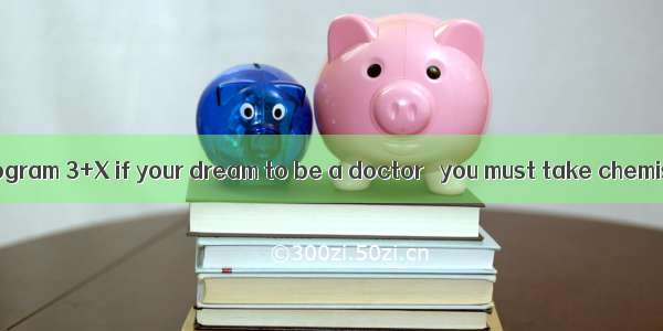76. In the new program 3+X if your dream to be a doctor   you must take chemistry as elect