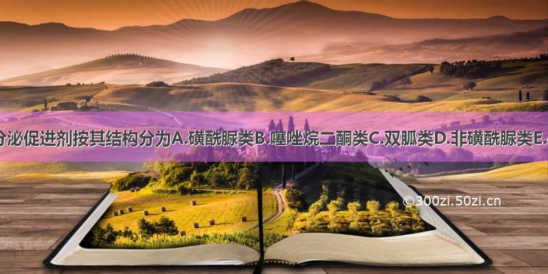 胰岛素分泌促进剂按其结构分为A.磺酰脲类B.噻唑烷二酮类C.双胍类D.非磺酰脲类E.α-葡