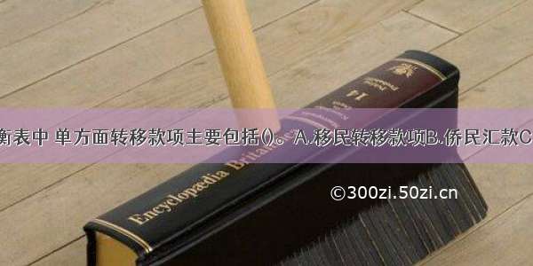 国际收支平衡表中 单方面转移款项主要包括()。A.移民转移款项B.侨民汇款C.商品的运输