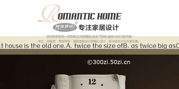 The newly-built house is the old one.A. twice the size ofB. as twice big asC. the twice s